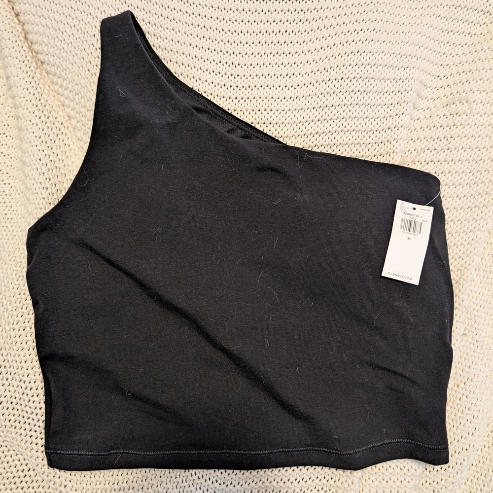 Old Navy Black Asymmetrical Sports Bra